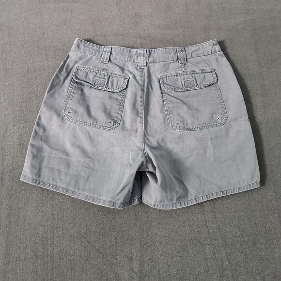 G.H. Bass & Co. Women’s Shorts Size 10 Light Gray Chino Flat Front 100% Cotton - Picture 7 of 8